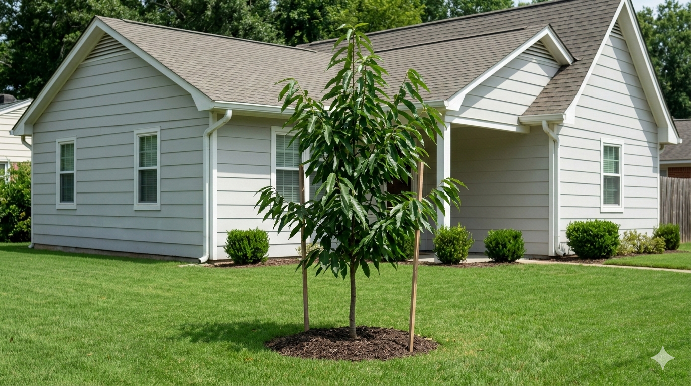 Newly planted Chinese Chestnut