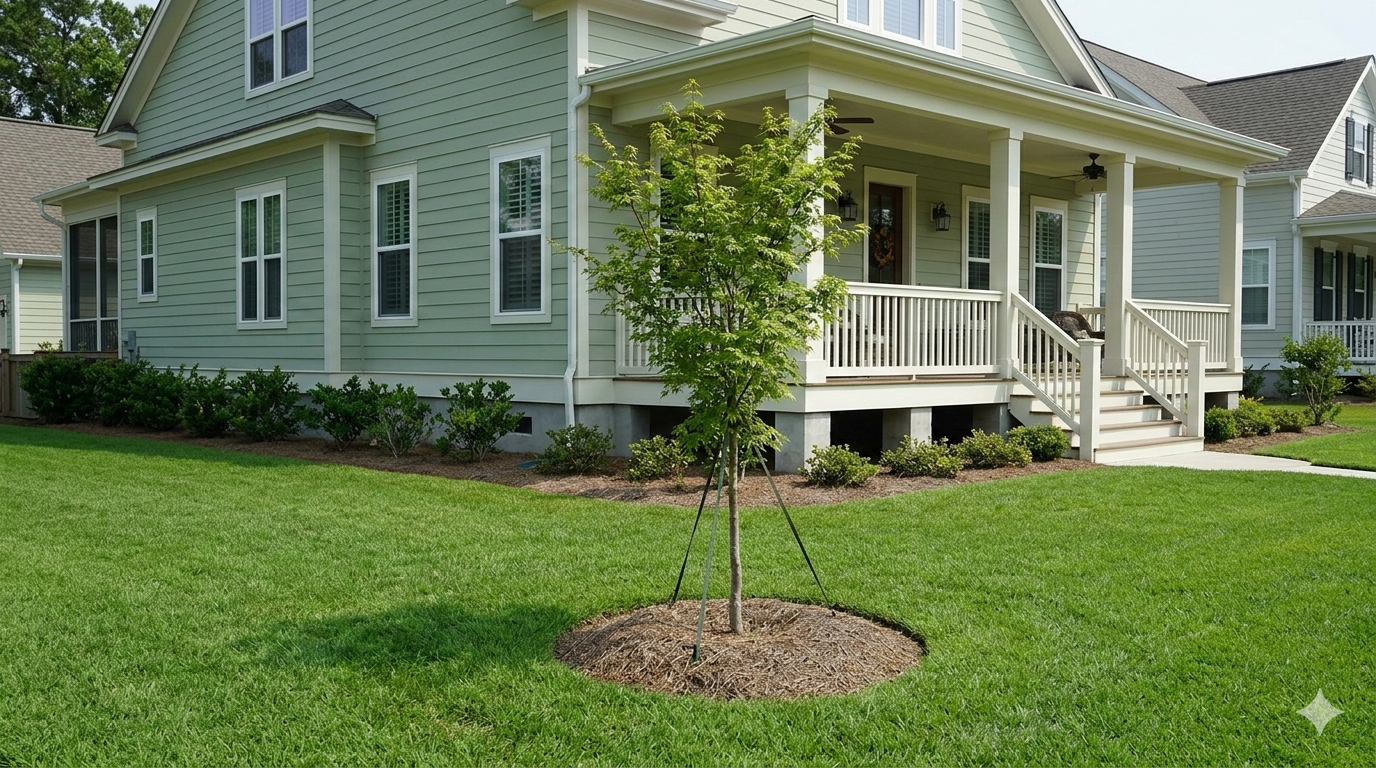 Newly Planted Japanese Maple