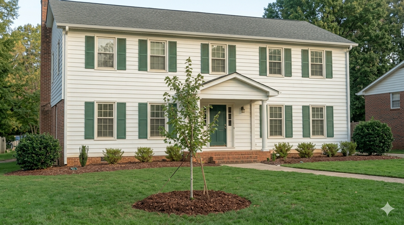 Newly Planted Trident Maple tree