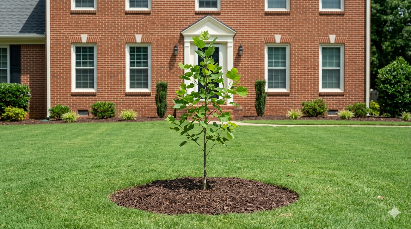 Newly Planted Tulip Poplar